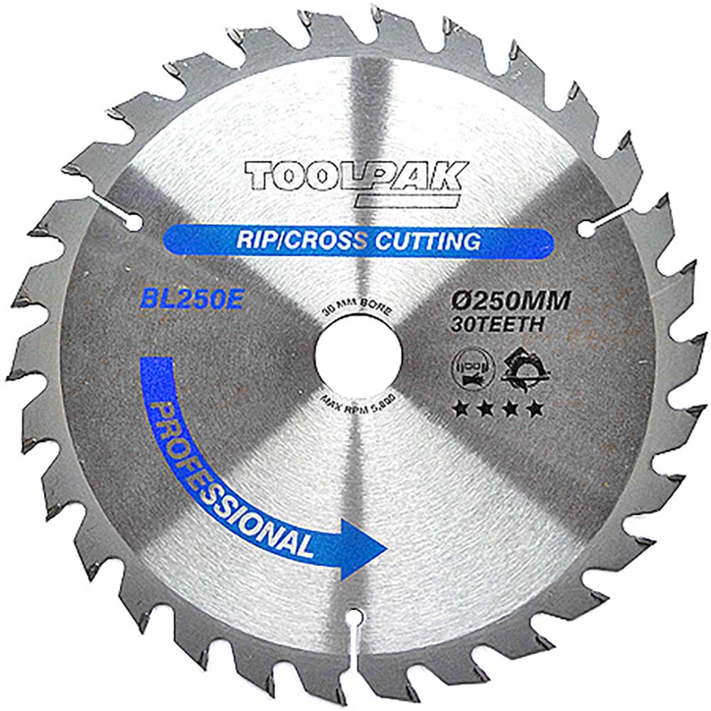 250mm x 30mm x 30T  Table / Mitre Saw Blade